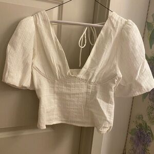 Astr Textured Cream Blouse